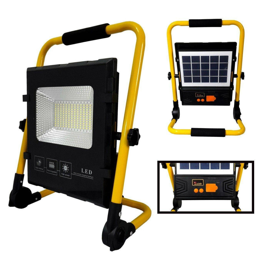 100W LED EMERGENCY FARO MIT SOLARE PANNEL RECARICABILE TORCIA SOS