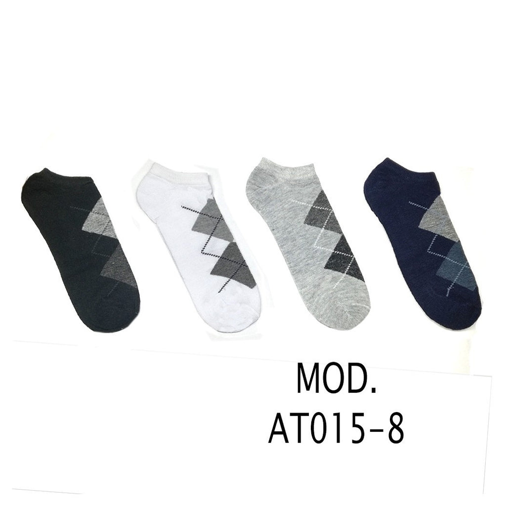 12 PAAR BEQUEME SOCKEN MIT NIEDRIGEM KRAGEN IN 4 RAUTENFARBEN VON 40 BIS 46 AT015-8