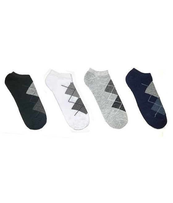 12 PAAR BEQUEME SOCKEN MIT NIEDRIGEM KRAGEN IN 4 RAUTENFARBEN VON 40 BIS 46 AT015-8