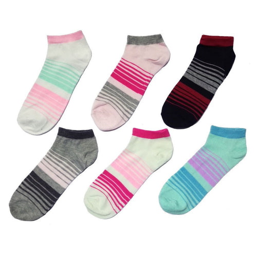 12 PAAR DAMEN-PHANTOMSOCKEN AUS BAUMWOLLE MIT NIEDRIGEM HALSAUSSCHNITT UND SEITENBÄNDERN