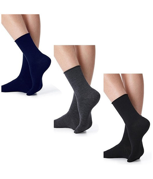 12 PAAR DAMEN SOCKEN MIT HALBEM BEIN OHNE GUMMIZUG NUMMER 35-41 BS027