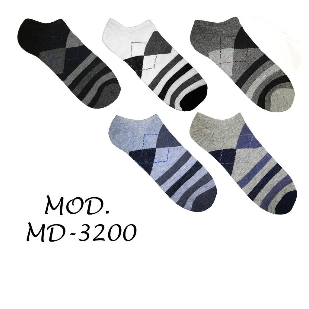 12 PAAR BAUMWOLLSOCKEN FÜR HERREN IN VERSCHIEDENEN FARBEN UND MUSTERN MD-3200