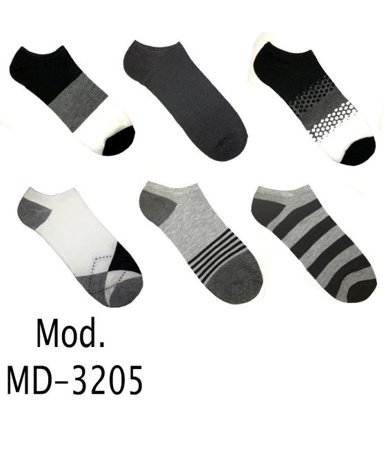 12 Paar Socken Mann Knöchel in Baumwolle verschiedene Farben und Fantasien MD-3205