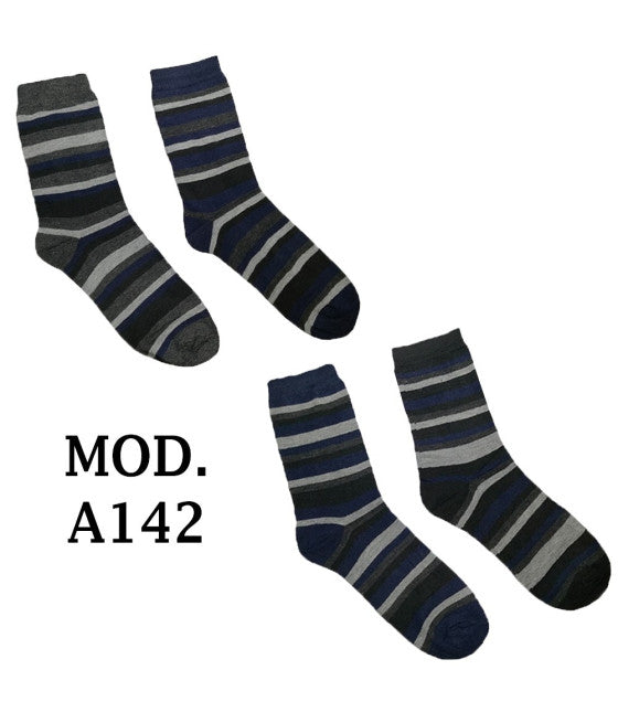 12 PAAR GESTREIFTE HALBLANGE HERRENSOCKEN IN DEN GRÖSSEN 40 BIS 46 MOD. A142