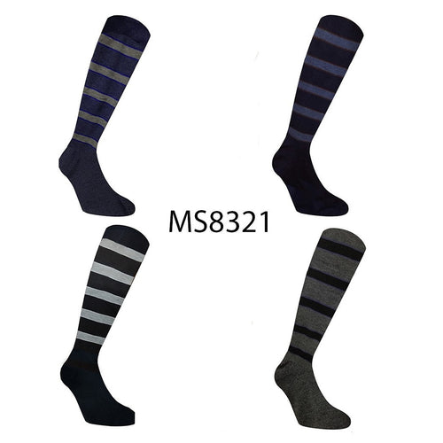 12 PAAR LANGE WARME GESTREIFTE HERRENSOCKEN AUS BAUMWOLLE IN VERSCHIEDENEN FARBEN MS8321