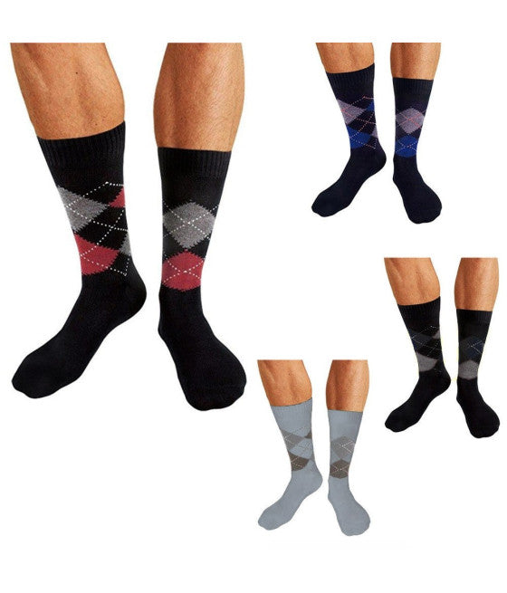 12 PAAR HERREN-HALBSTRÜMPFE AUS BAUMWOLLE MIT DIAMANTSCHLIFF FÜR DIE GRÖSSEN 40 BIS 46