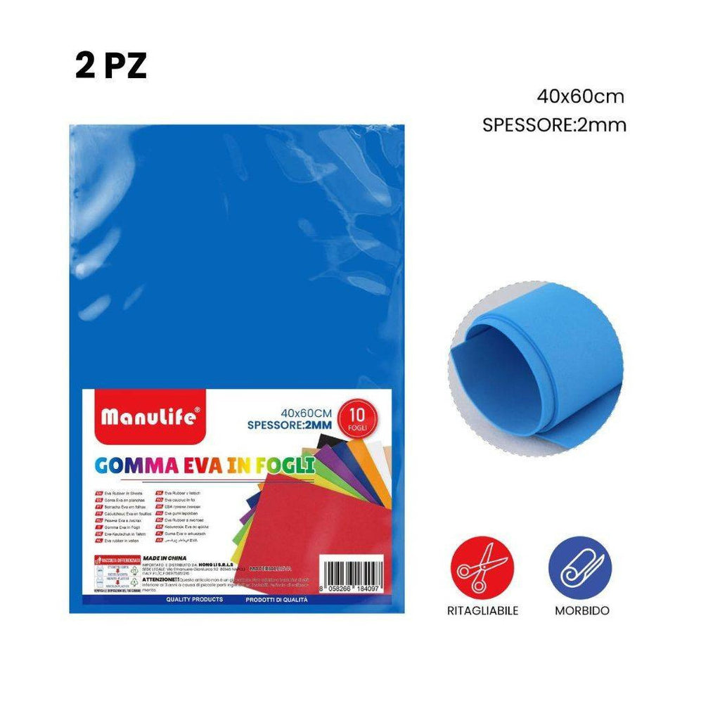 2STK EVA GUMMIPLATTEN FARBE BLAU MATERIAL HOHE QUALITÄT 40X60CM DICKE 2MM