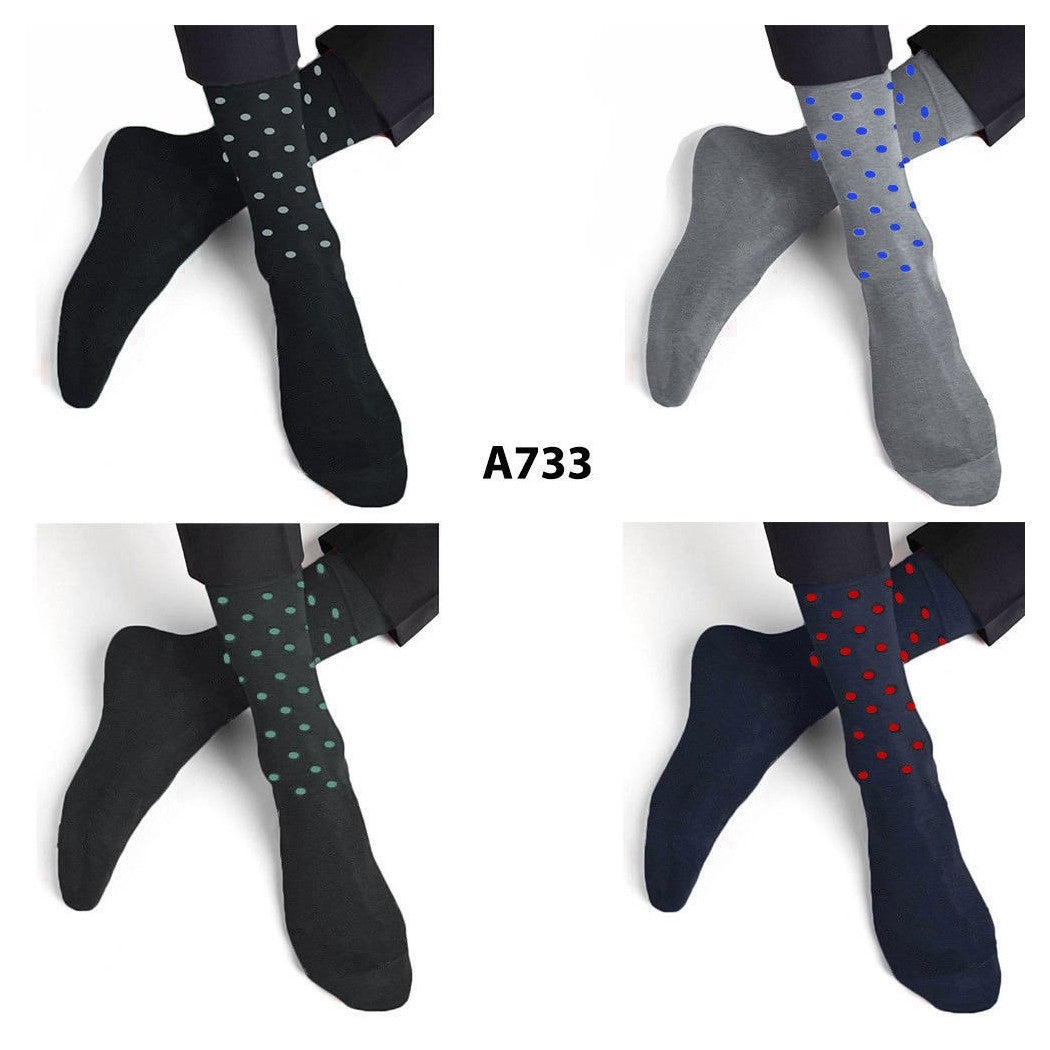 12 PAAR HERRENSOCKEN AUS BAUMWOLLE MIT POLKA DOTS HALBES BEIN