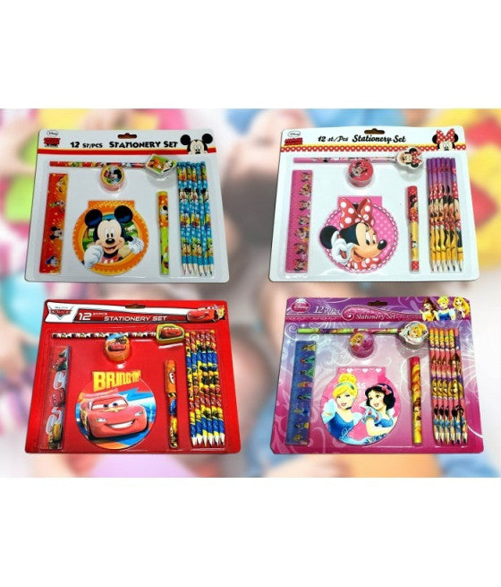 12-TEILIGES SCHREIBWAREN-SET FÜR DIE SCHULE MIT DISNEY-FIGUREN IN BLISTERPACKUNG