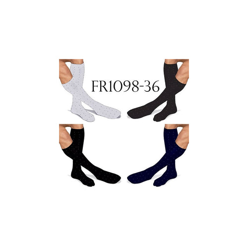 12 PAAR FARBIGE HERRENSOCKEN AUS BAUMWOLLE MIT PUNKTEN HALBES BEIN FR1098-36