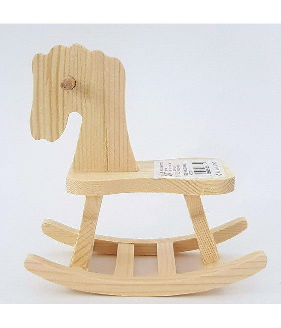 2 CAVAL PEZZI DONDOLO LEGNO RF_63823 DECORATION 12X11X6.5CM DECOUPAGE