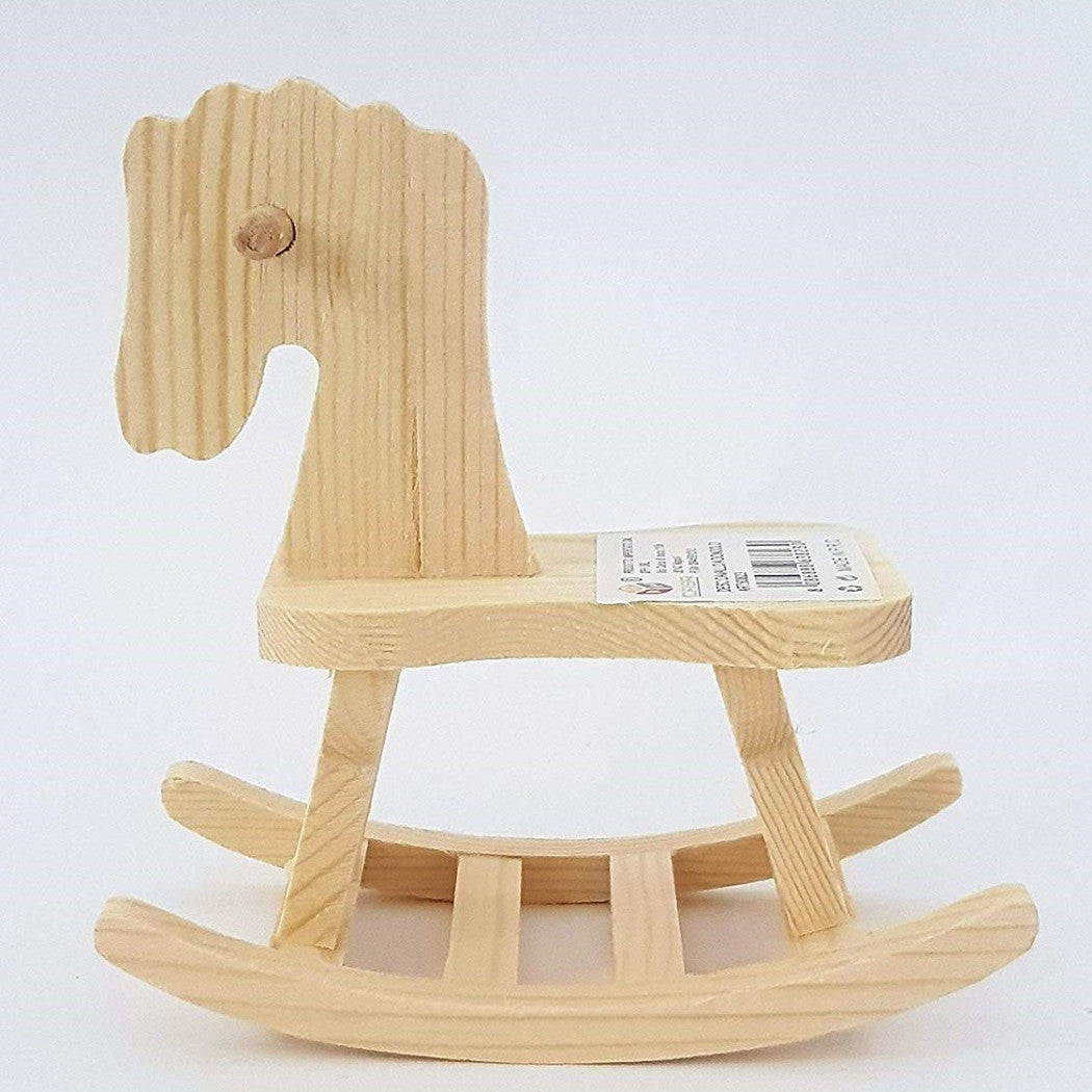 2 CAVAL PEZZI DONDOLO LEGNO RF_63823 DECORATION 12X11X6.5CM DECOUPAGE