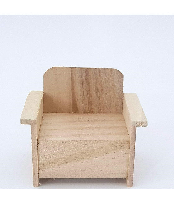 2 STÜCK SESSEL HOLZ DECOUPAGE SPIEL 7X7CM RF_63825 SPIELZEUG DEKORATION