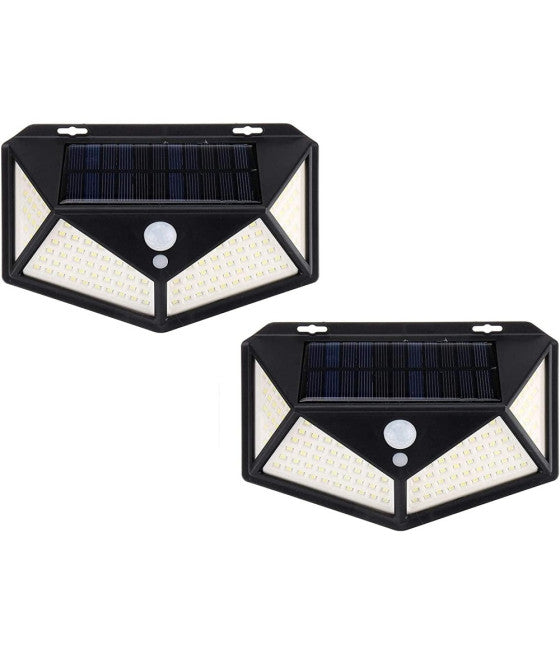 2PCS OUTDOOR SOLAR LAMP PHOTOVOLTAIC SPOTLIGHT 114LED LIGHT SENSOR