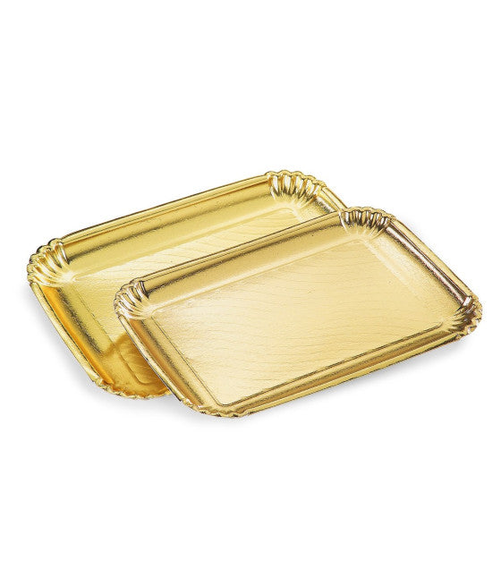 2 STÜCK UNTER KUCHENBLECH 20X28CM GOLD RECHTECKIGE KUCHENPLATTE KARTON