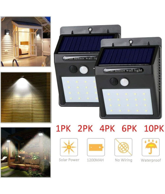 2 X FARO EXTERNAL FOTOVOLTAICO + SENSORE LAMPADA LED