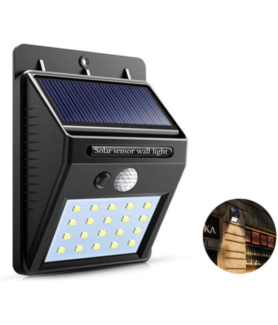 2 X FARO EXTERNAL FOTOVOLTAICO + SENSORE LAMPADA LED