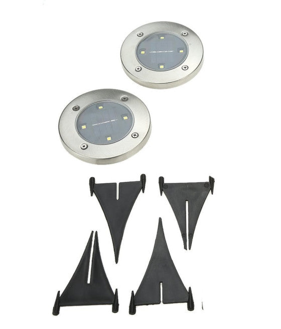 2 X SOLAR LED SCHEIBE LICHT IM FREIEN GARTEN WASSERDICHT SCHRITT MARKER LAMPE