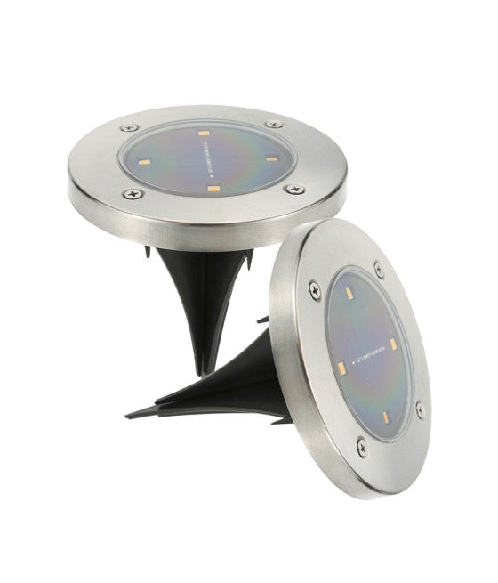 2 X SOLAR LED SCHEIBE LICHT IM FREIEN GARTEN WASSERDICHT SCHRITT MARKER LAMPE