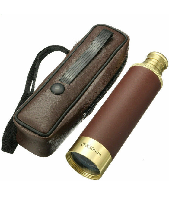 25X30MM VINTAGE GOLD LEDER NAVIGATION REISE MONOKULAR SPEKTIV