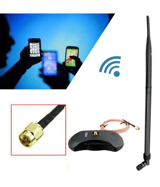 28dBi OMNIDIRETIONALE DRAHTLOS ANTENNE MIT RP-SMA ANSCHLUSS 2.4GHz MAGNETBASIS