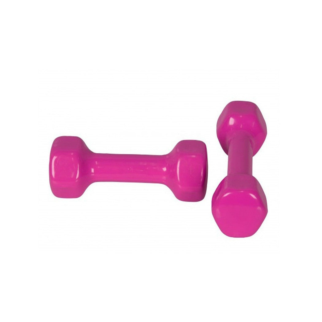 2ER-SET FUCHSIA PINK 0,5 KG VINYL-HANTELN SECHSECKIGES HANTELSET