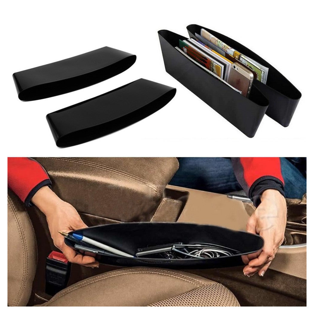 2 x seitliche Aufbewahrungsbehälter für Autositze mit leeren Taschen