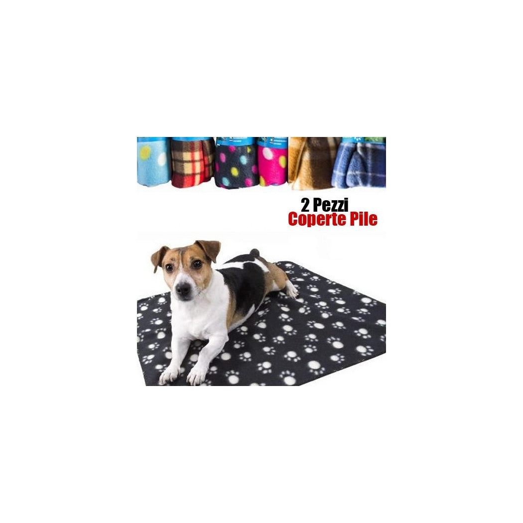 2 x karierte Fleecedecke für Hunde und Katzen, 80 x 120 cm, Sofabezug, Sitzbezug, verschiedene Farben