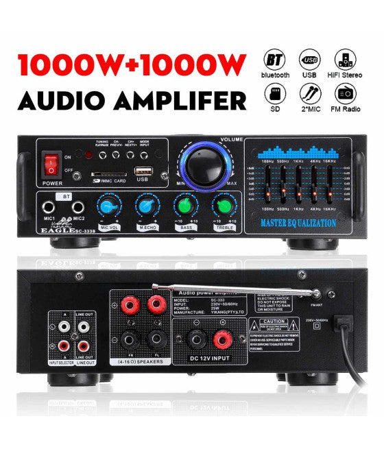 AUDIO VERSTÄRKER 2X70W KARAOKE FM/BLUETOOTHMP3/USB/BLUETOOTH QGF289