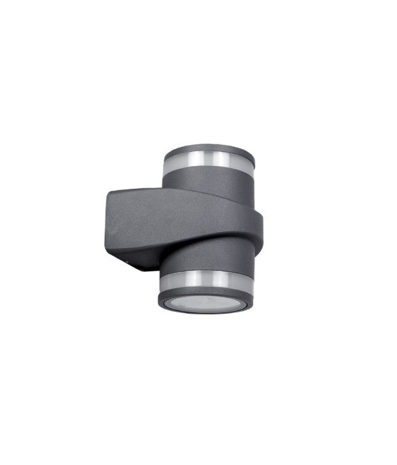 ALUMINIUM WANDLEUCHTE 2X7W DOPPELSTRAHLER GRAU KÖRPER LICHT 4000K XC9288