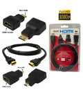 3 IN 1 1080P FULL HDMI KABEL 1,5 M + VERGOLDETE MINI HDMI UND MICRO HDMI ADAPTER