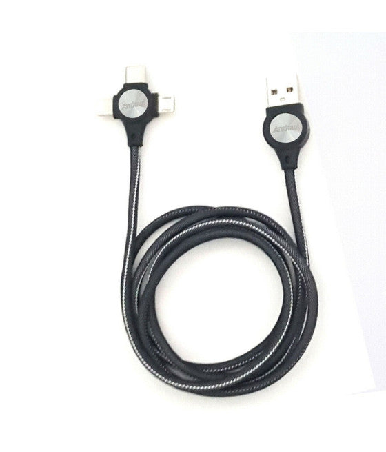 3IN1 MICRO USB DATENLADEKABEL LIGHTNING TYP C SMARTPHONE 2,4A FAS