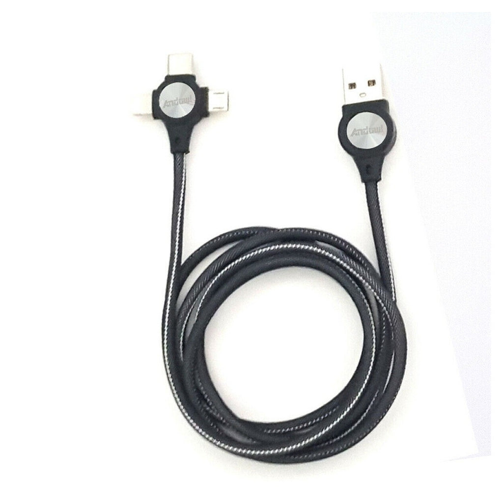 3IN1 MICRO USB DATENLADEKABEL LIGHTNING TYP C SMARTPHONE 2,4A FAS