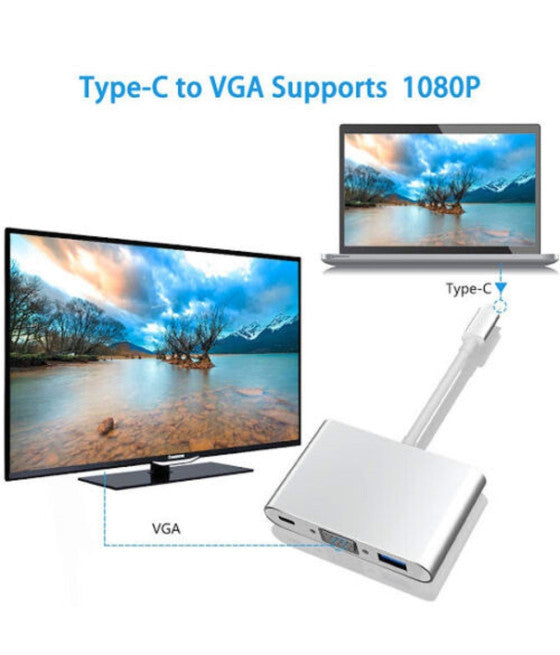 ADATTATORE 3 IN 1 HUB TYPE C USB 3.0 LZ-03H