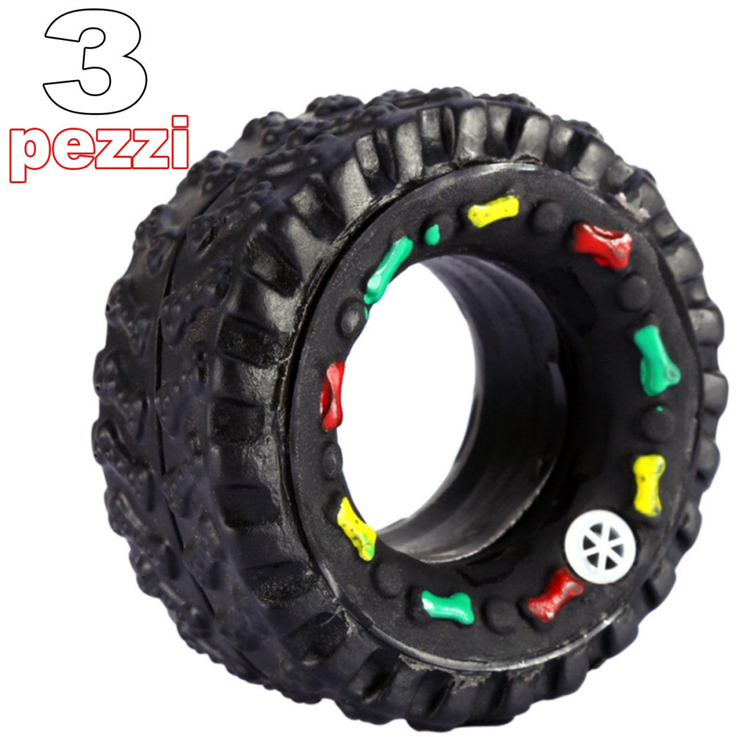 3 REIFENRÄDER SCHALLDICHTES KAUSPIELZEUG FÜR HUNDE