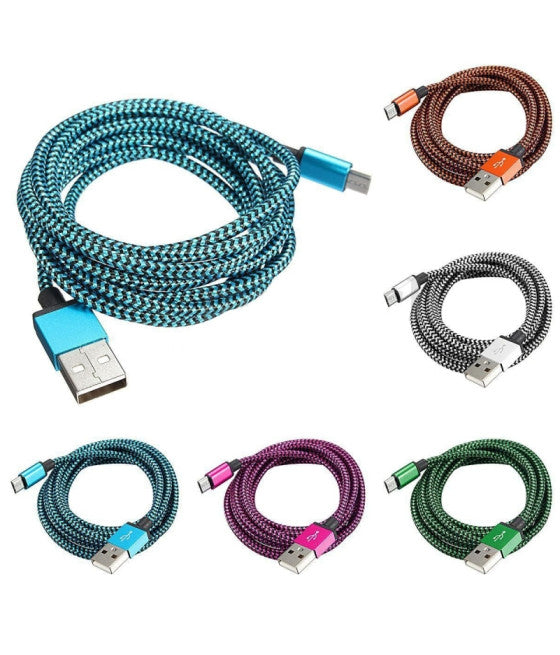 3 METER LANGES GEFLOCHTENES MIKROBUSKABEL UNIVERSAL-LADEGERÄT FÜR ANDROID-SMARTPHONES