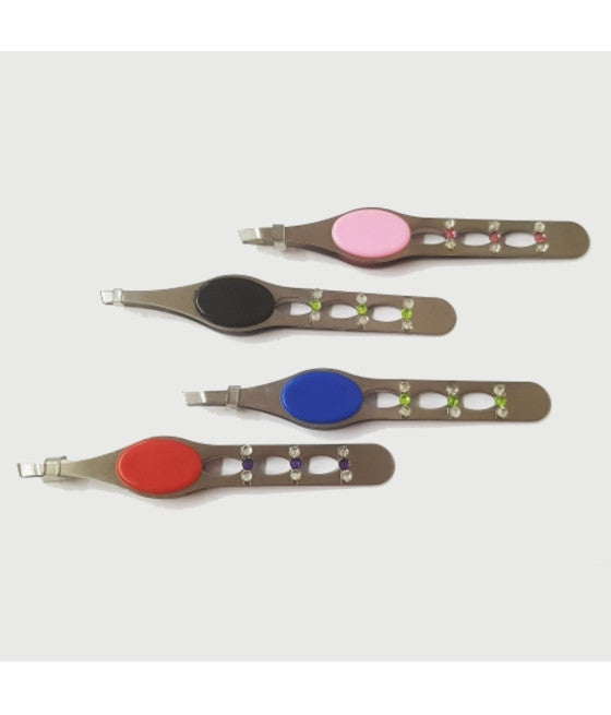 3 ZUFÄLLIG GEFÄRBTE GLITZERPINZETTEN ERGONOMISCH STAHL AUGENBRAUEN