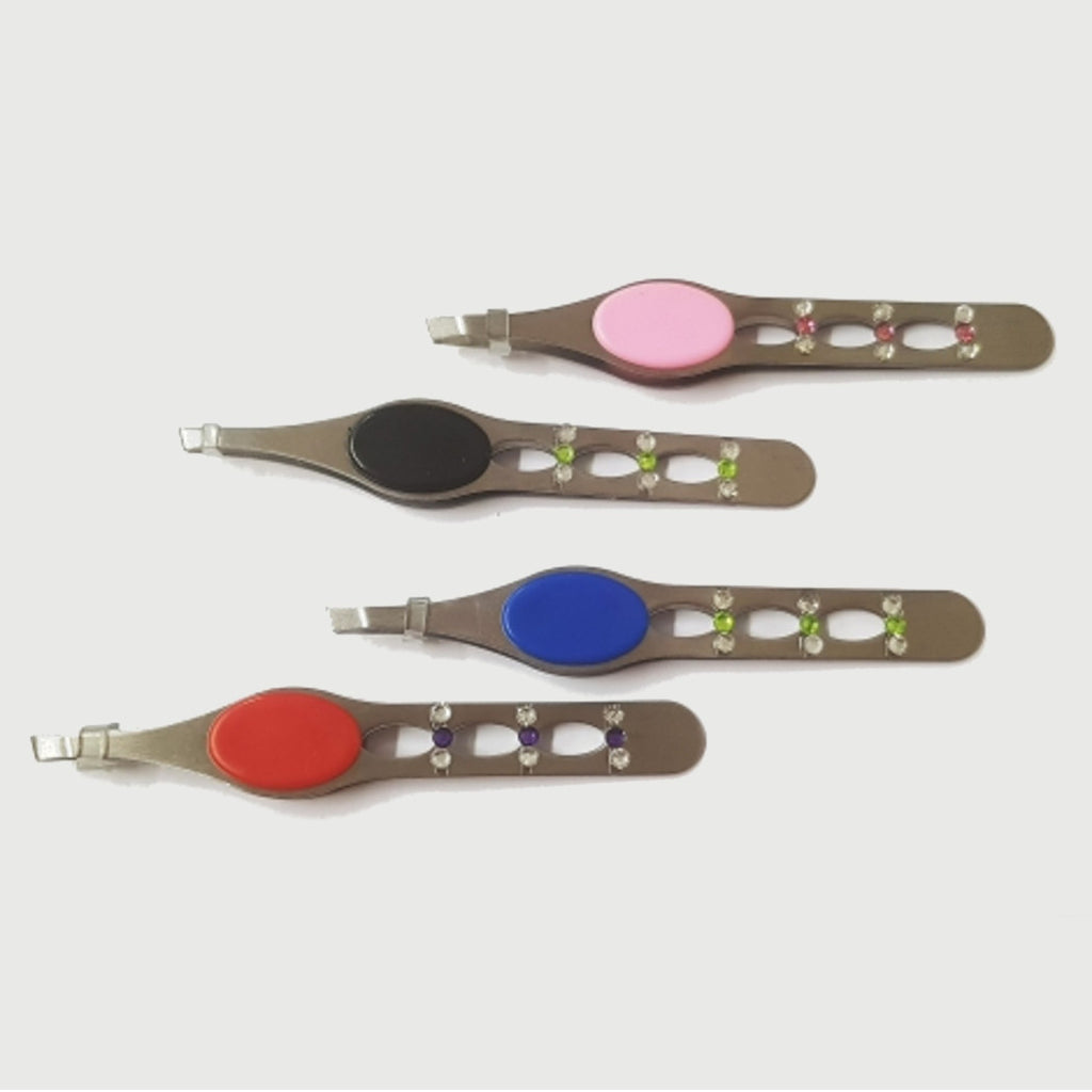 3 ZUFÄLLIG GEFÄRBTE GLITZERPINZETTEN ERGONOMISCH STAHL AUGENBRAUEN