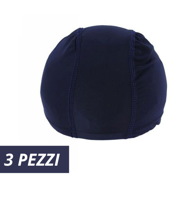 3 PZ CUFFIA PISCINA MARE NEUE MONOCOLOR BLUE MIT ELASTISCHE FASCE 2 CM