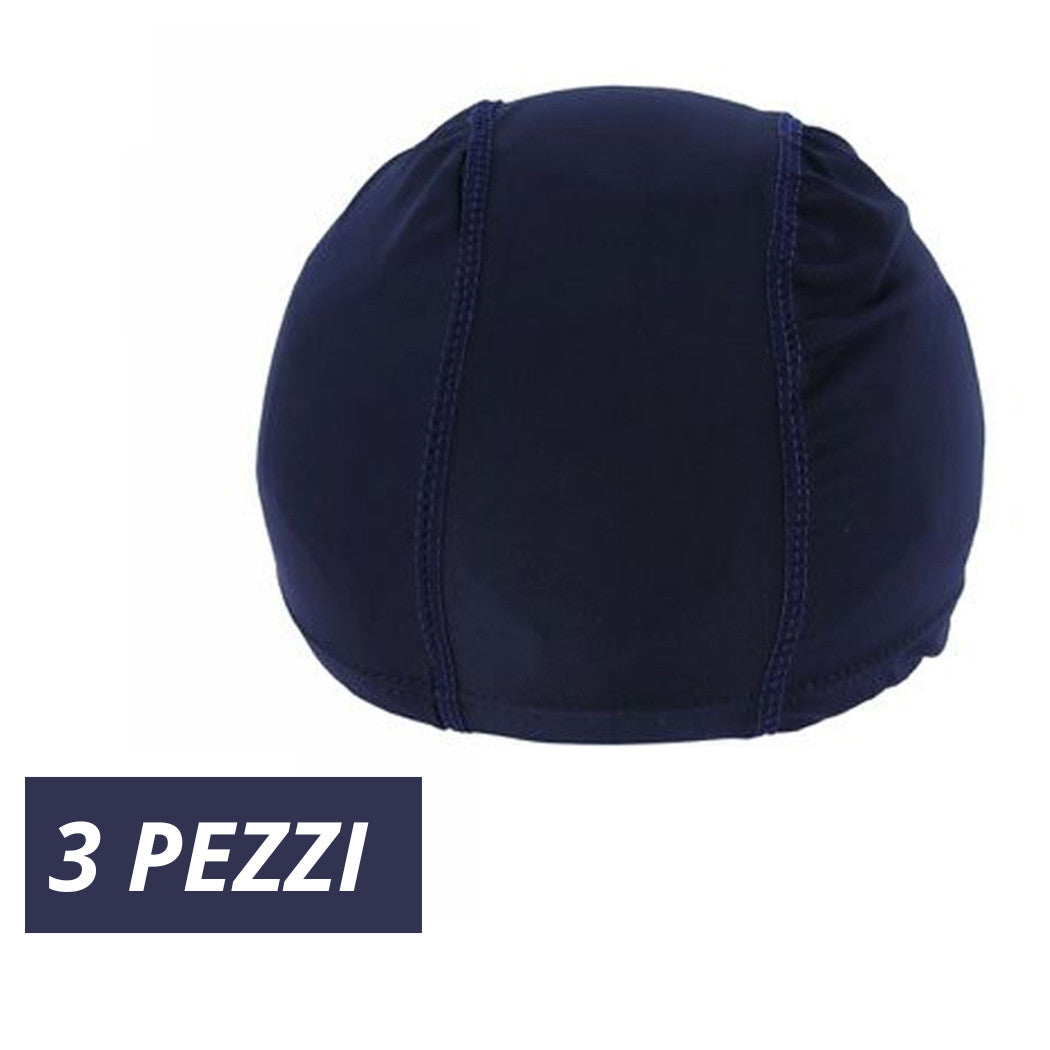 3 PZ CUFFIA PISCINA MARE NEUE MONOCOLOR BLUE MIT ELASTISCHE FASCE 2 CM