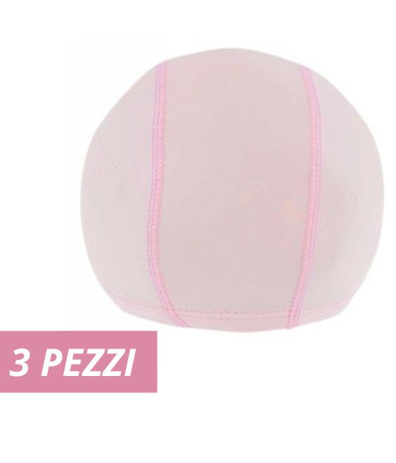 3 STÜCK EINFARBIGE ROSA GEPRESSTE BADEKAPPE MIT ELASTISCHEM BAND 2 CM