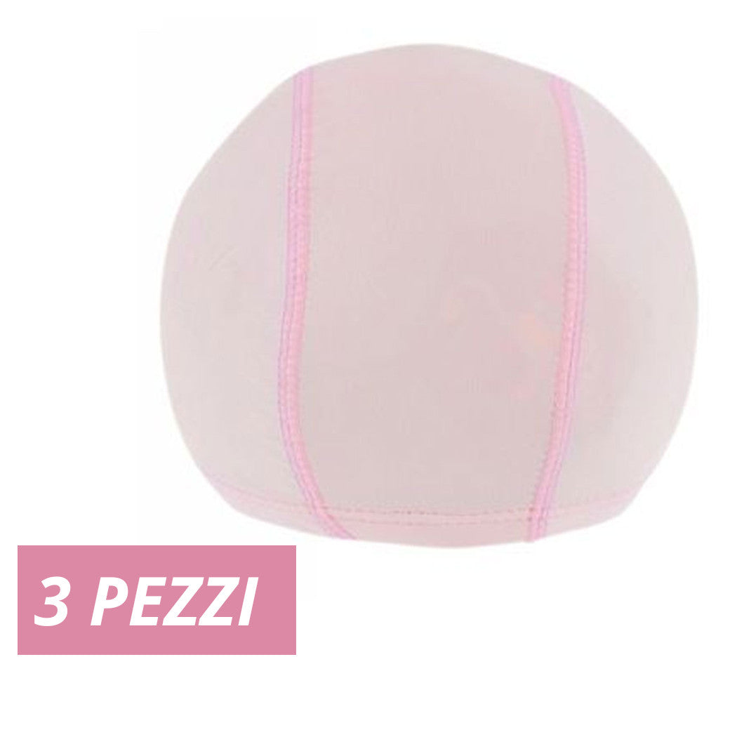 3 STÜCK EINFARBIGE ROSA GEPRESSTE BADEKAPPE MIT ELASTISCHEM BAND 2 CM