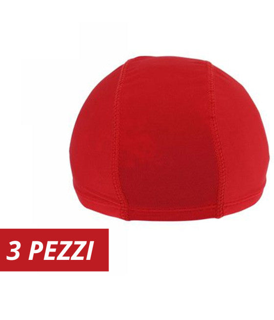 3 STÜCK ROTE EINFARBIGE GEPRESSTE SCHWIMMBADKAPPE MIT 2 CM ELASTISCHEM BAND