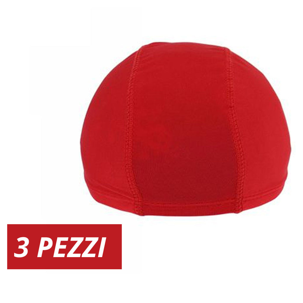3 STÜCK ROTE EINFARBIGE GEPRESSTE SCHWIMMBADKAPPE MIT 2 CM ELASTISCHEM BAND