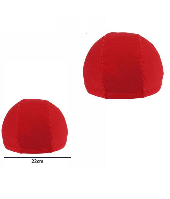3 STÜCK ROTE EINFARBIGE GEPRESSTE SCHWIMMBADKAPPE MIT 2 CM ELASTISCHEM BAND