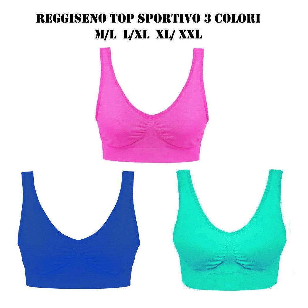 3 STÜCK BRUST-BH SPORT-BH 3 FARBEN SPORT-UNTERWÄSCHE FRAUEN-BH TG.
