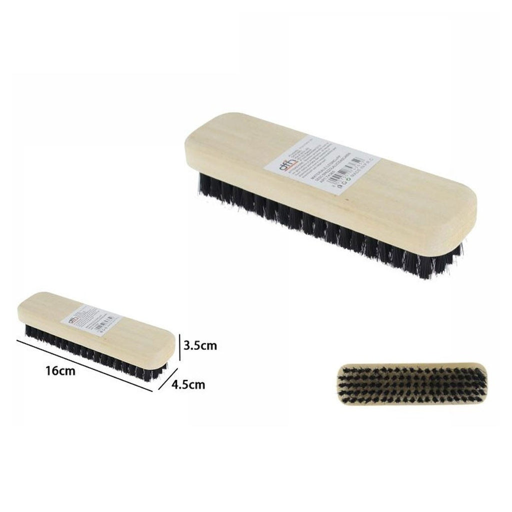 3-teilige Schuhbürste mit Borsten zum Reinigen und Polieren mit Holzgriff