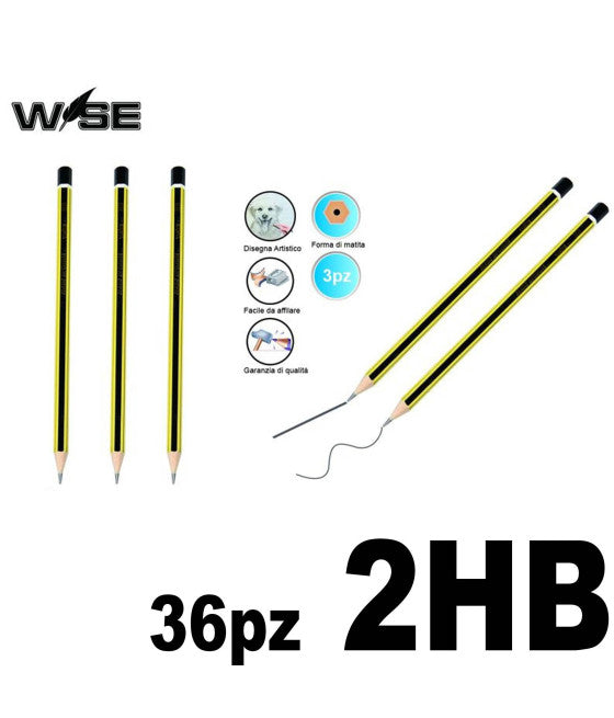 36 KÜNSTLERISCHE UND TECHNISCHE ZEICHENSTIFTE FÜR DIE SCHULE UND DAS BÜRO KLASSE N 2 HB