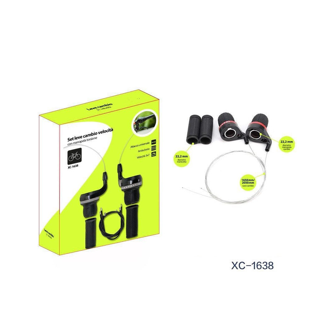 3X7 GANG SCHALTHEBEL SET MIT DREHGRIFF FAHRRAD XC-1638