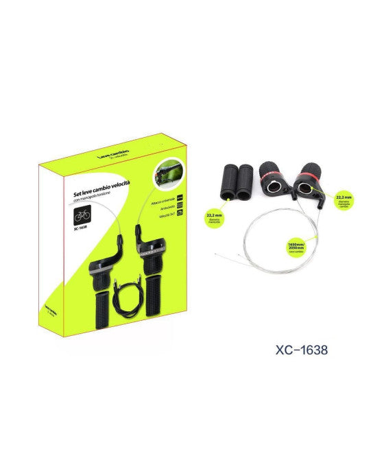 3X7 GANG SCHALTHEBEL SET MIT DREHGRIFF FAHRRAD XC-1638